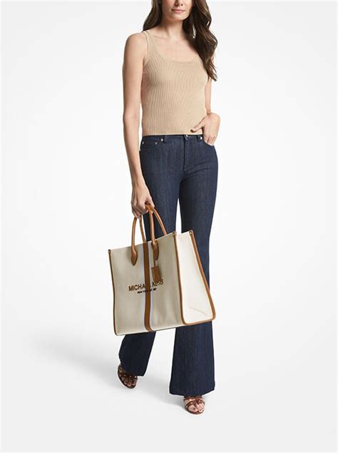 michael kors canvas bag|mirella large canvas tote bag.